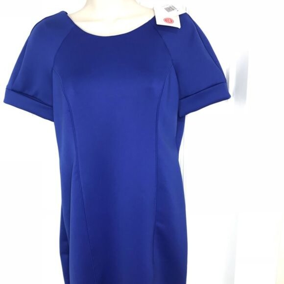 Green Envelope Sheath Dress NWT Casual Couture Cobalt Blue Dress Women’s Medium - Picture 3 of 10